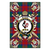 Clan Byres Tartan Crest Black Garden Flag  - Gold Thistle  BS38 Clan Byres Tartan Today
